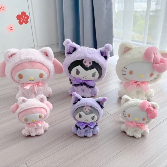 🎀COMING SOON🎀 CUTE HELLO KITTY SOFT KITTEN KEYCHAIN & STUFFED 2PC PLUSH SET💖 - Picture 5 of 10